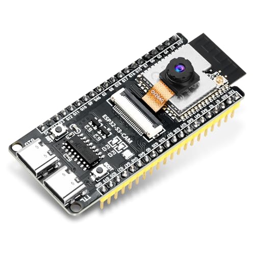 3Pcs ESP32-S3-CAM Development Board with OV2640 Camera, ESP32-S3-WROOM N16R8 Module with Dual Type-C Interface Support Wi-Fi and Bluetooth MCU Microcontroller for IoT, DIY and AI Project