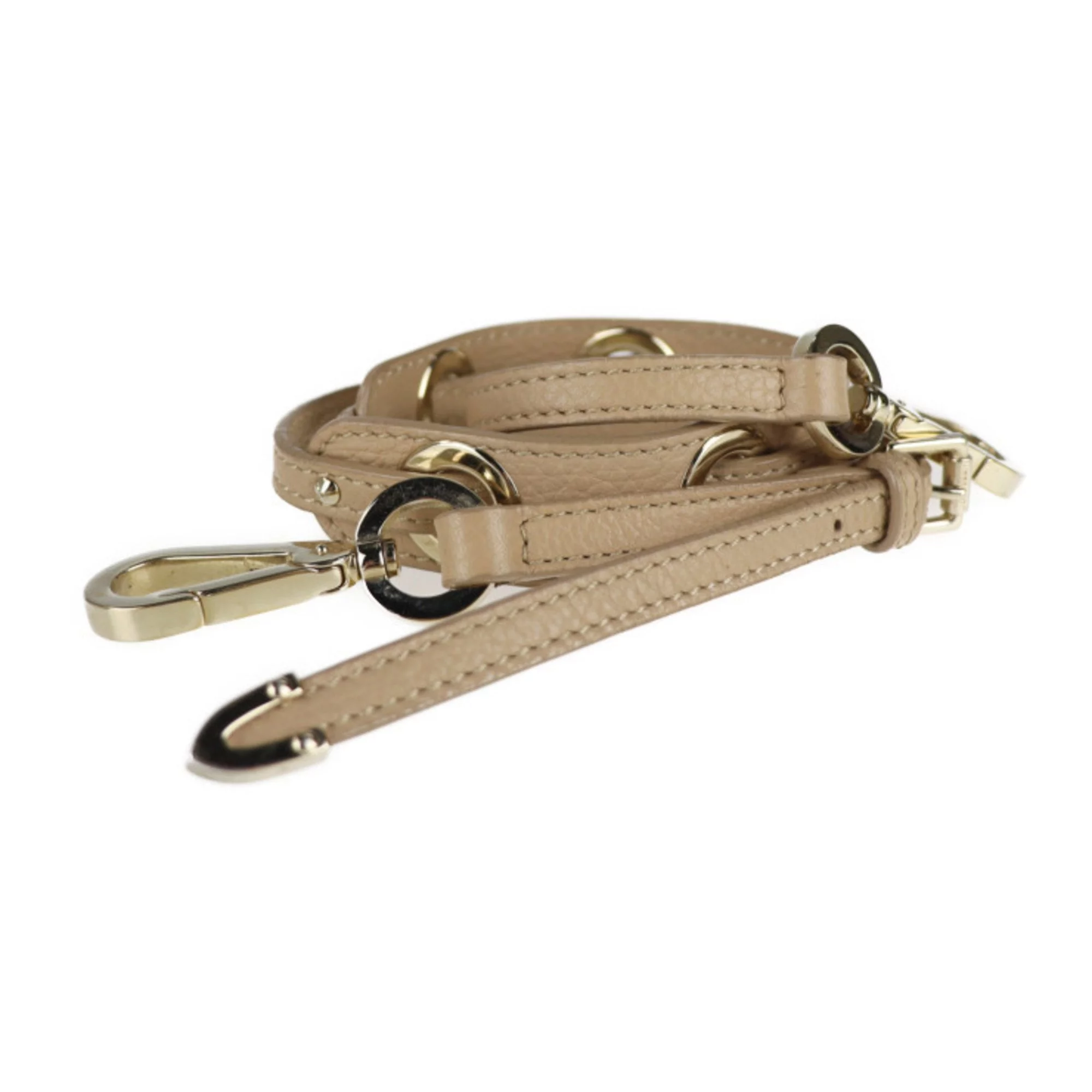 Pre-Owned JIMMY CHOO Jimmy Choo handbag leather beige gold metal fittings 2WAY shoulder bag (Good)