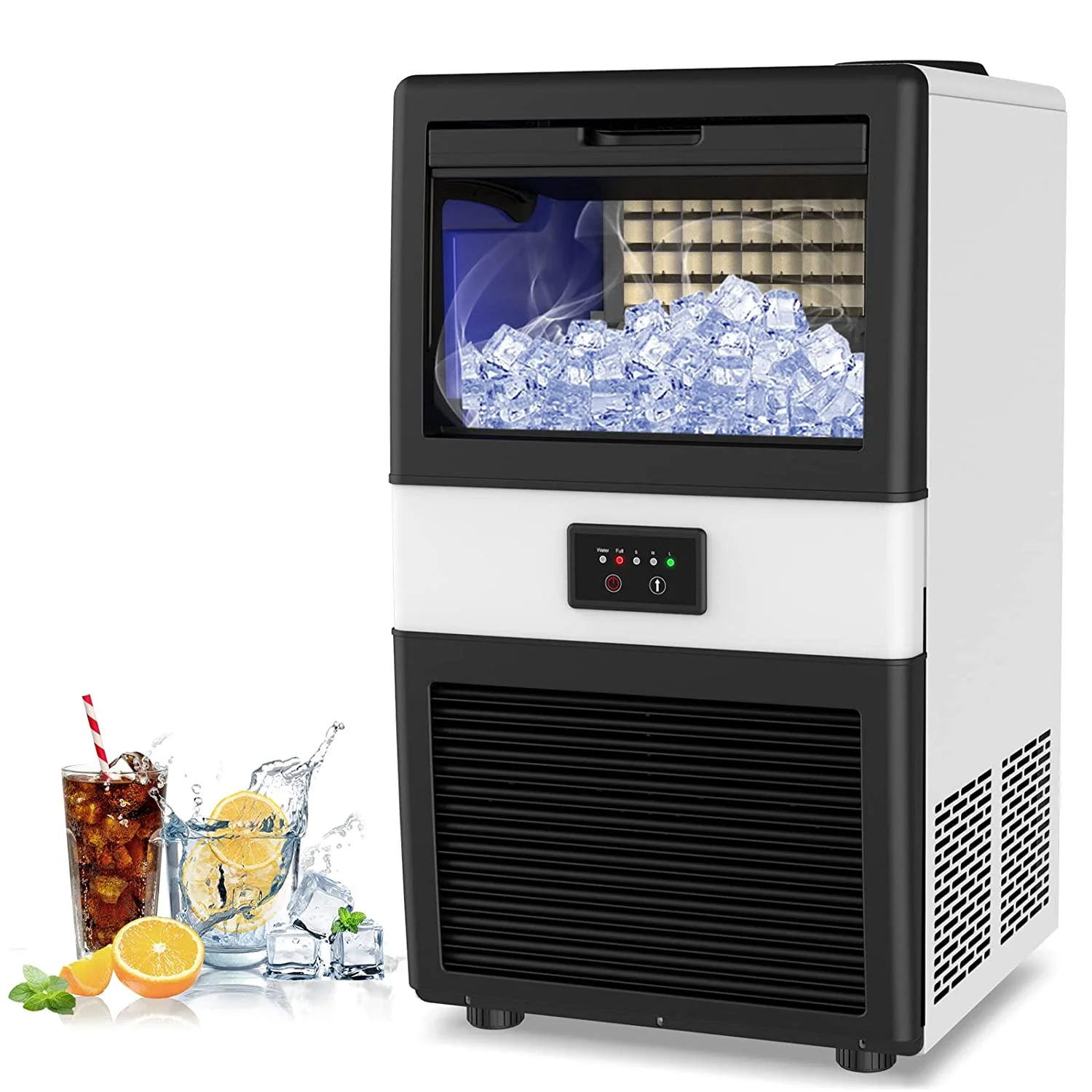 Ice Maker Machine, 70 LBS/24H Under Counter Large Ice Machine w/ 10 LBS  Ice Storage Bin, 2 Water Inlet Modes, Freestanding & Built in Ice Maker for Bar/Home/Office/Shop