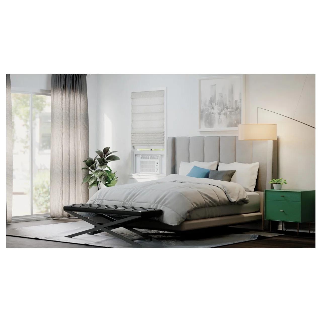 GE AHQ06LZ Window Air Conditioner with 6000 BTU Cooling Capacity, 3 Fan Speeds, 115 Volts, in White