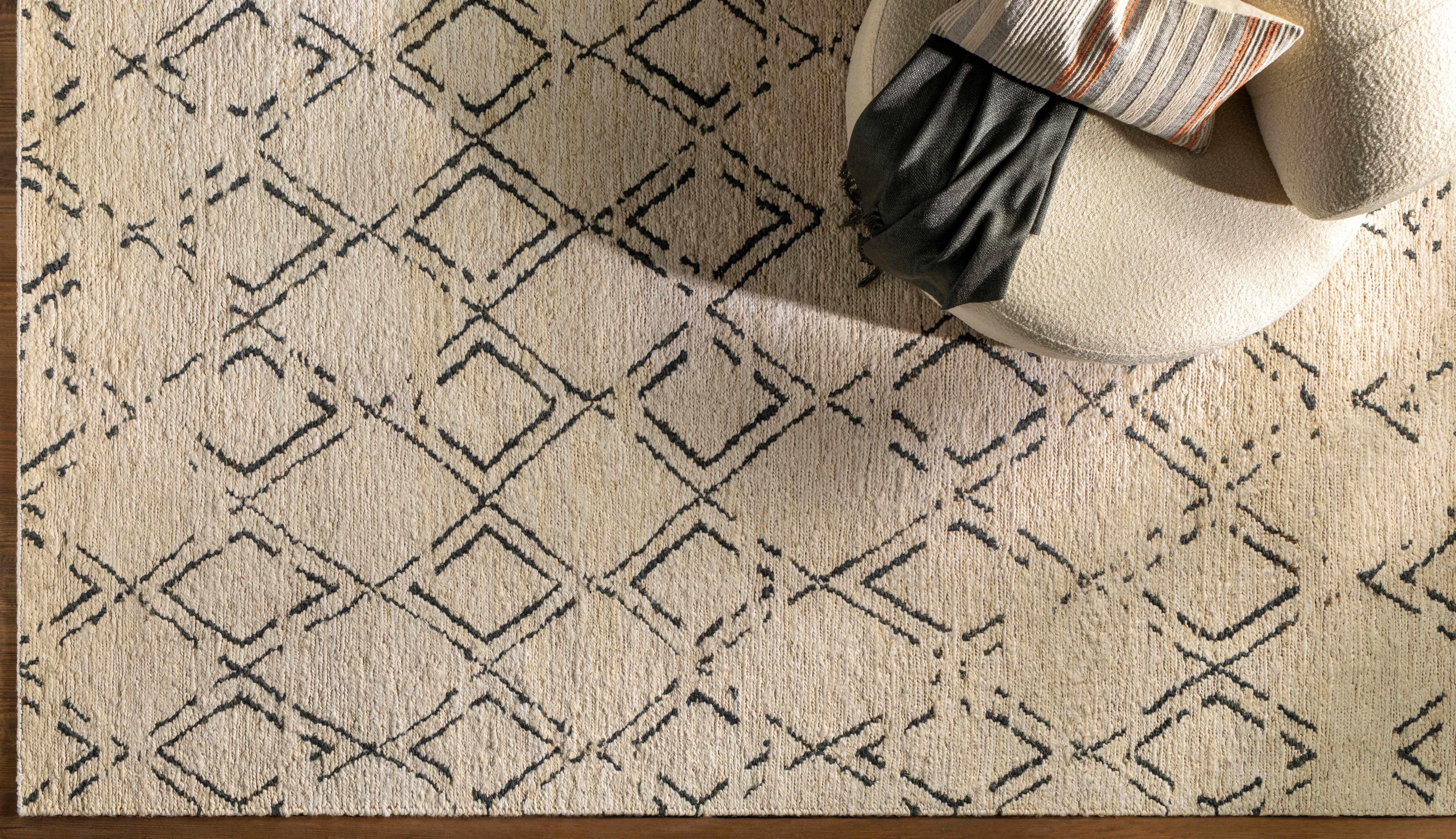 Hauteloom Monkstown Jute Living Room, Bedroom Area Rug - Black, Gray - 2' x 3'