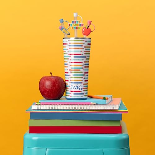 Swig Life 32oz Insulated Tumbler, Travel Coffee Tumbler with Lid, Cup Holder Friendly, Stainless Steel Travel Coffee Mug, Glitter Tumbler, Glitter Gifts (Confetti)