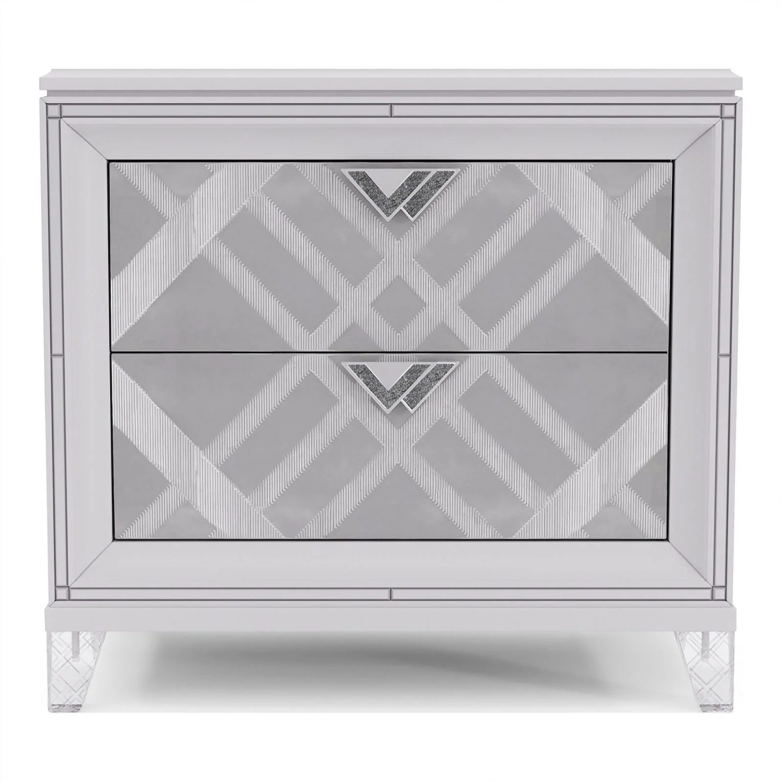 Pemberly Row 3-Piece White Solid Wood Bedroom Set - King + 2 Nightstands