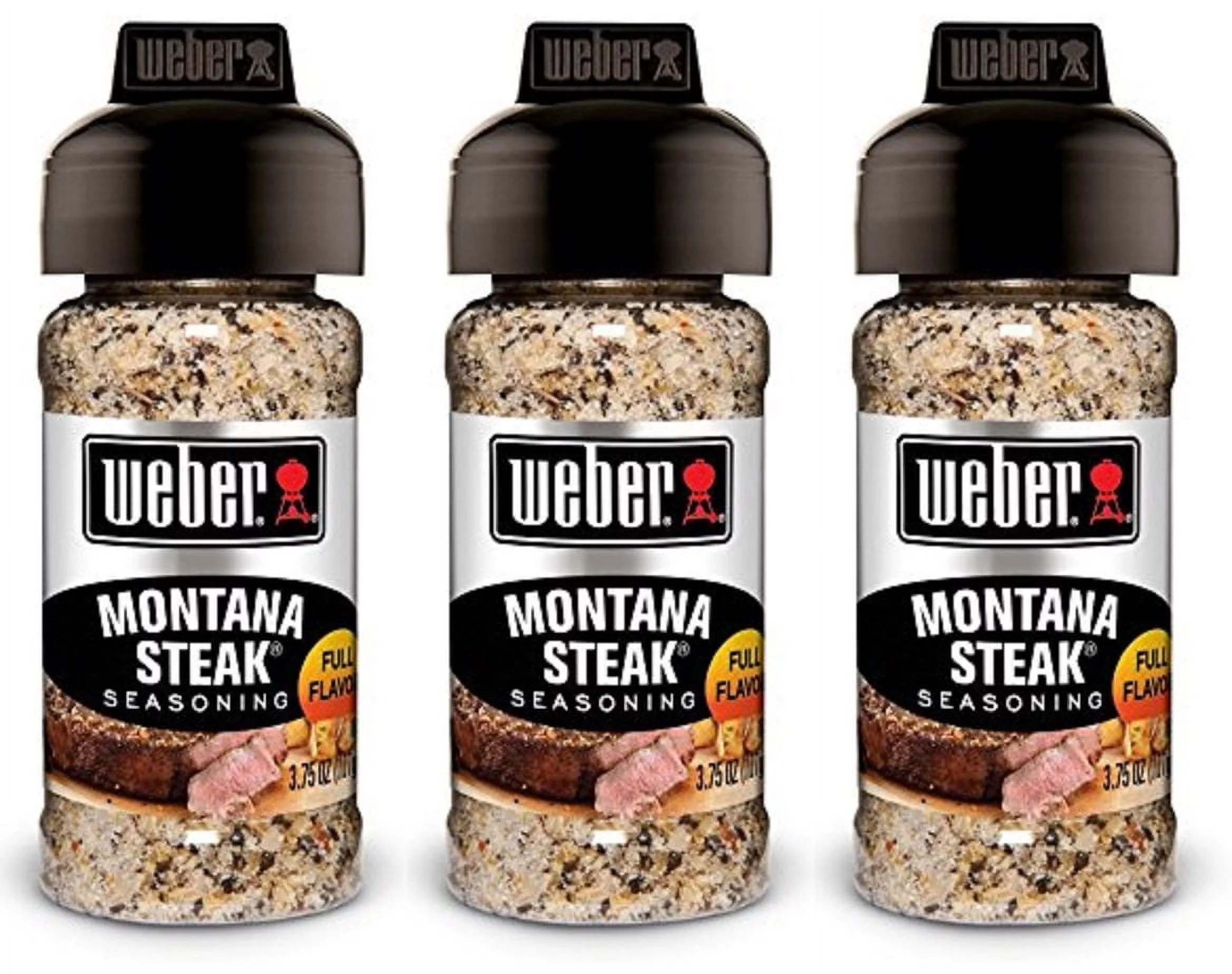 Weber Seasoning - Montana Steak - Net Wt. 3.75 Oz (107 G) Per Bottle - Pack Of 3 Bottles