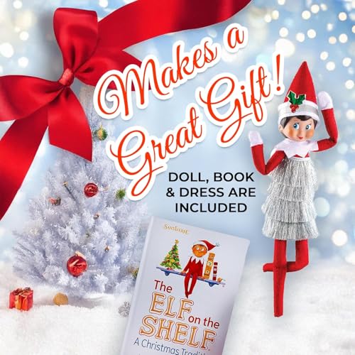The Elf on the Shelf Brown Eyed Girl Scout Elf with Claus Couture Tiny Tinsel Dress