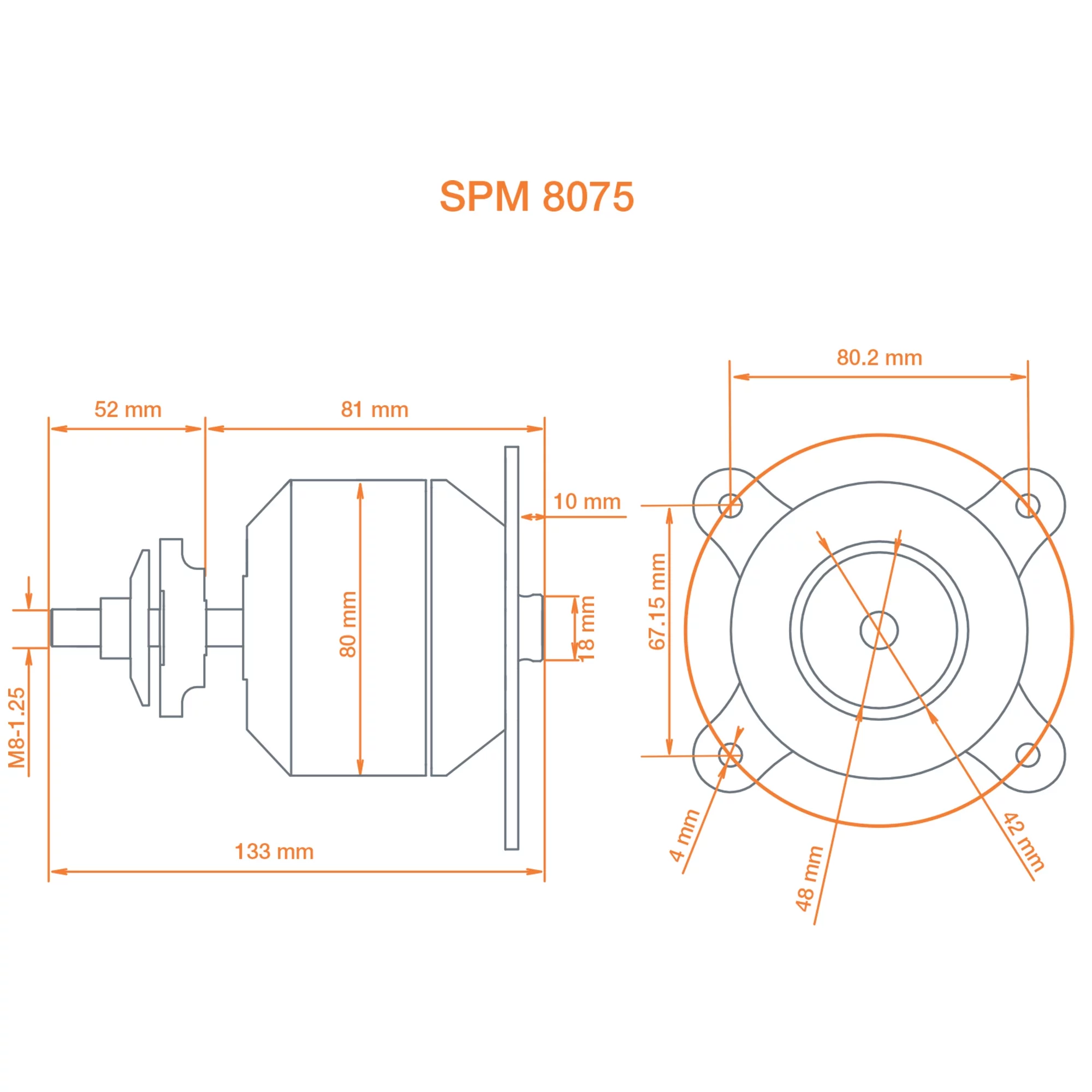 Spektrum SMART Avian 8075-230Kv Outrunner Brushless Motor SPMXAM4800 Electric Brushless Motors Air