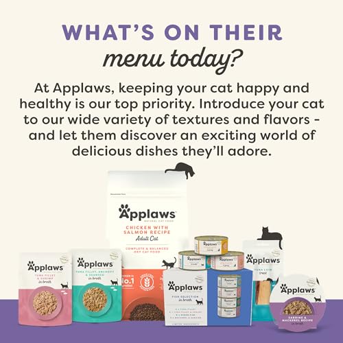 Applaws Natural Wet Cat Food in Gravy, Limited and Natural Ingredients, High Protein with No Artificial Additives, Fish Selection in Gravy (24 x 2.47oz Cans)
