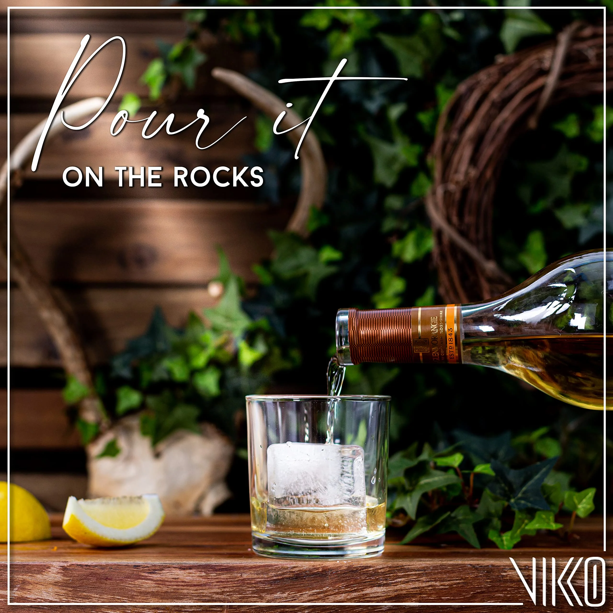 Vikko 8.25 Ounce Whiskey Glasses | Weighted Bottom to Prevent Tipping – Beautiful Seamless Construction – Set of 12 Large Glass Whisky Tumblers