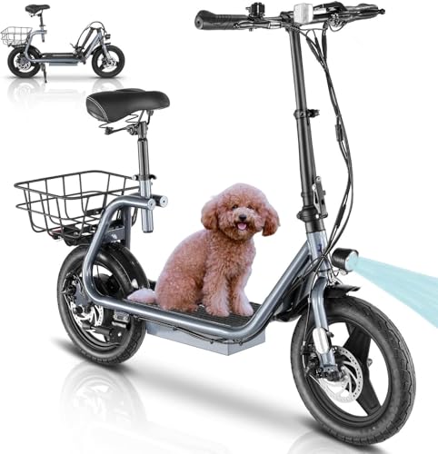 Caroma Peak 1200W Electric Scooters with Seat, Electric Scooter Adults with Basket, 14