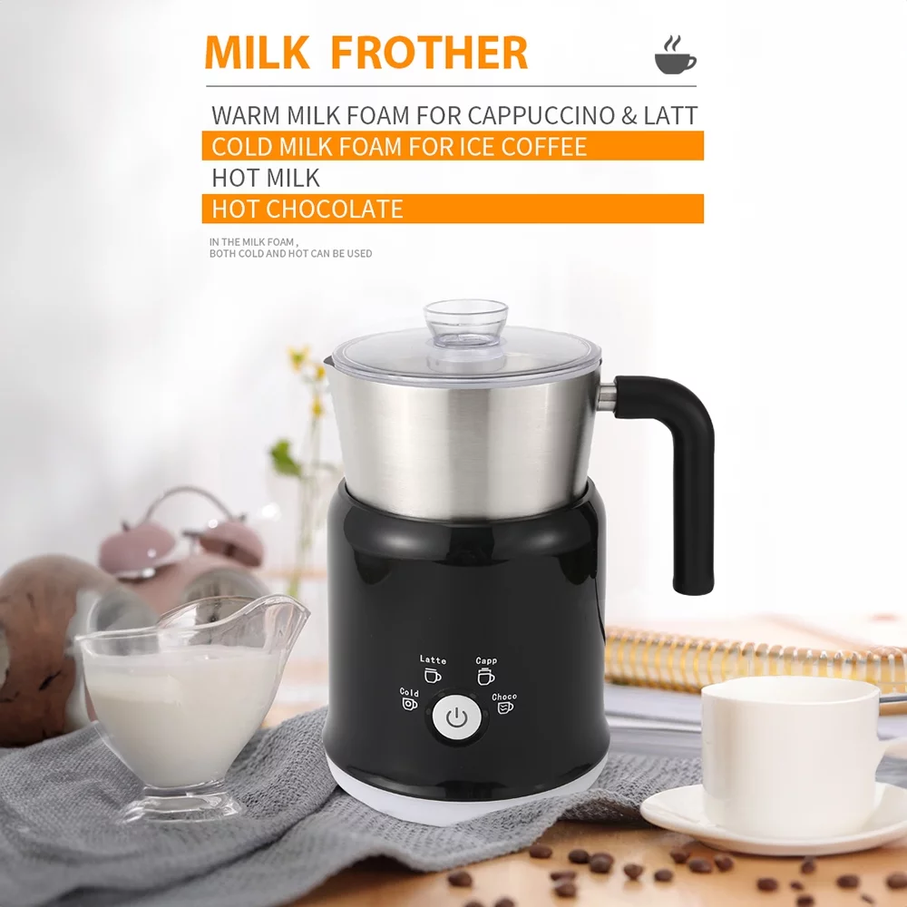 OWSOO Detachable Milk Frother 23.67oz/700ml Electric Milk Frother and Steamer with Control 600W 5 in 1 Hot/Cold Foam Maker for Latte Cappuccinos Hot Chocolate Milk