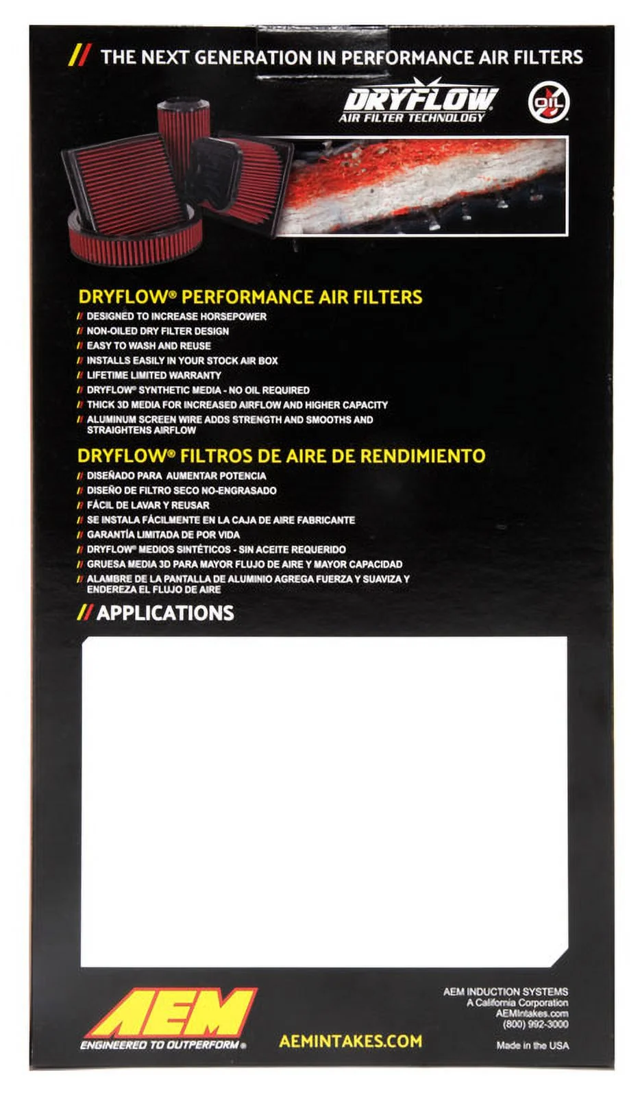 AEM Induction Air Filter P/N:28-50060 Fits select: 2017-2020 TOYOTA 86, 2022 TOYOTA GR 86