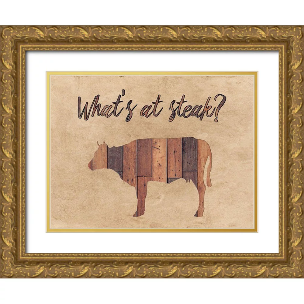 Phillip, Jamie 32x25 Gold Ornate Wood Framed with Double Matting Museum Art Print Titled - Steak