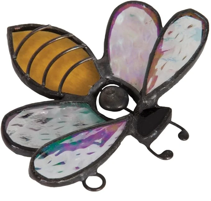 Bee Ornament Stained Glass Sun Catcher Bumble Bee Window Hanging ORN 175