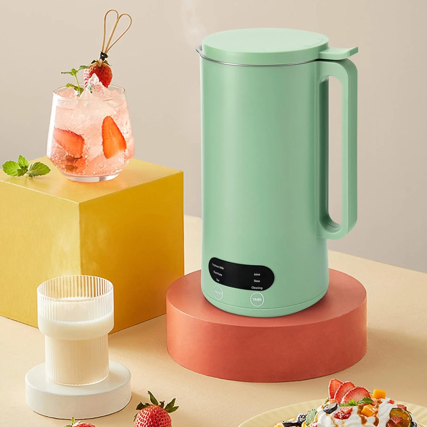 TFCFL Soymilk Maker 350mL Juicer Soy Milk Machine Stainless Steel Multi Cooker Mixer