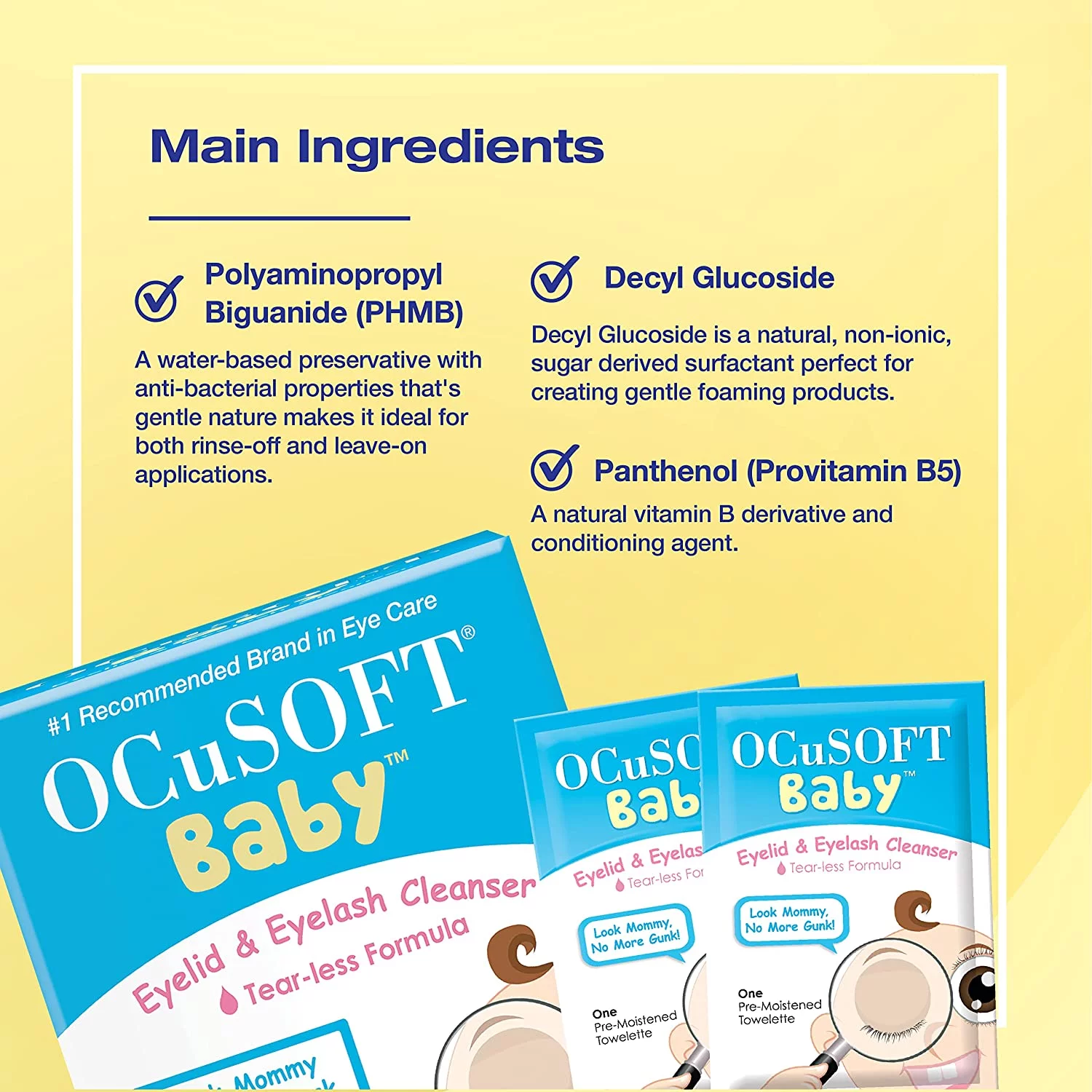 OCuSoft Baby Eyelid Eyelash Pre-Moistened Towelette Cleanser, 20 ct, 3 Pack