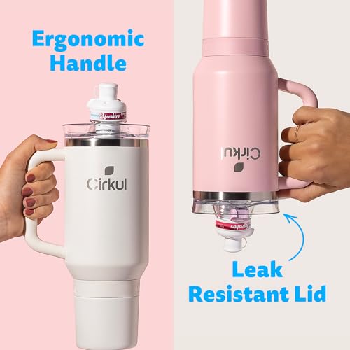 Cirkul 40oz. Carbon Stainless Steel Tumbler with Handle, All-Day StrawSip™, Double-Wall Insulated