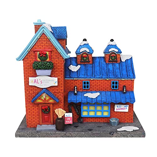 Christmas Village Sledding Down Hill - Lighted Musical Snow Village with 8 Animated Kids Going Down The Mountain