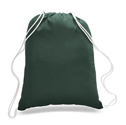 TBF 12 Pack Bulk Cotton Canvas Drawstring Backpack Bags (14