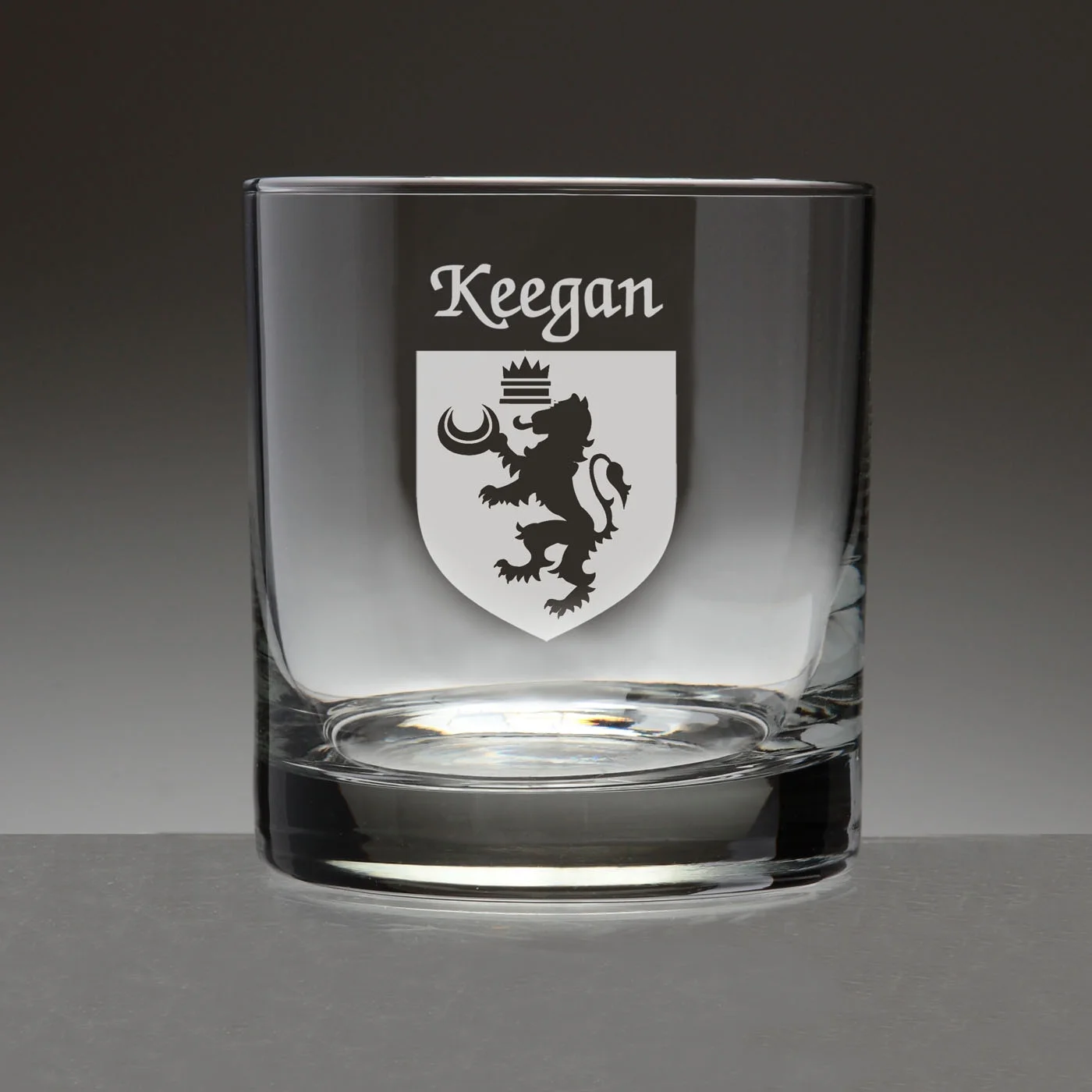 Keegan Irish Coat of Arms Tumbler Glasses - Set of 4 (Sand Etched)