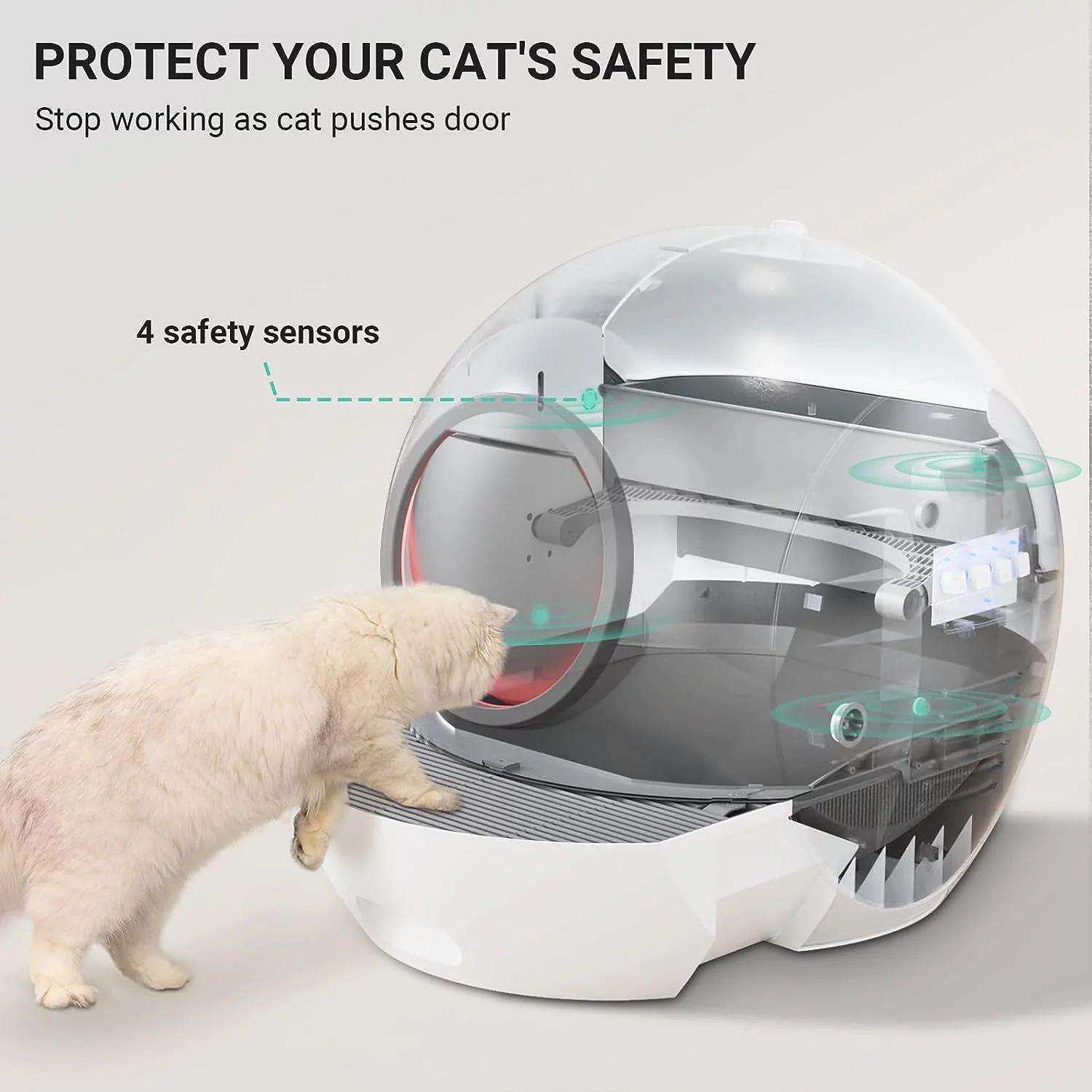 ELS PET WiFi Smart Cat Litter Box-Never Scoop/APP Control Automatic Self-Cleaning Litter Box Robot
