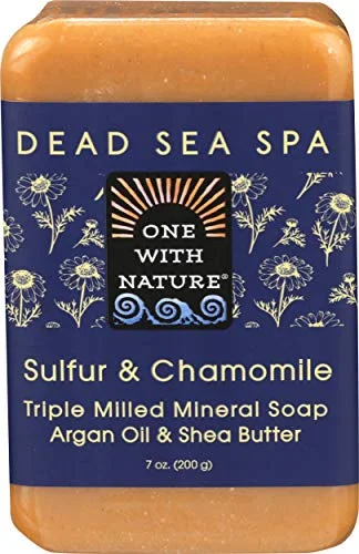 One With Nature Dead Sea Spa Bar Soap, Chamomile and Sulfur, 7 Oz, 6 Pack