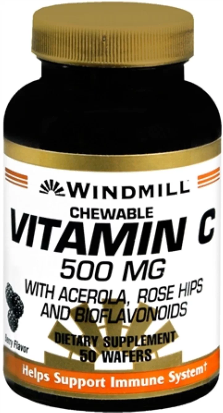 Windmill Vitamin C-500 Chewable Wafers 50 Tablets (Pack of 2)