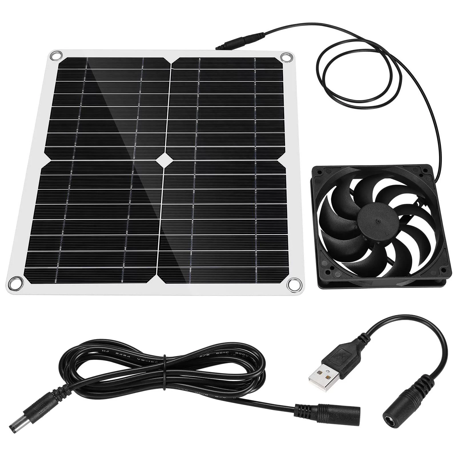 12W Solar Exhaust Fan Outdoor Portable Waterproof 12V Ventilation Mini Ventilator for Dog Chicken
