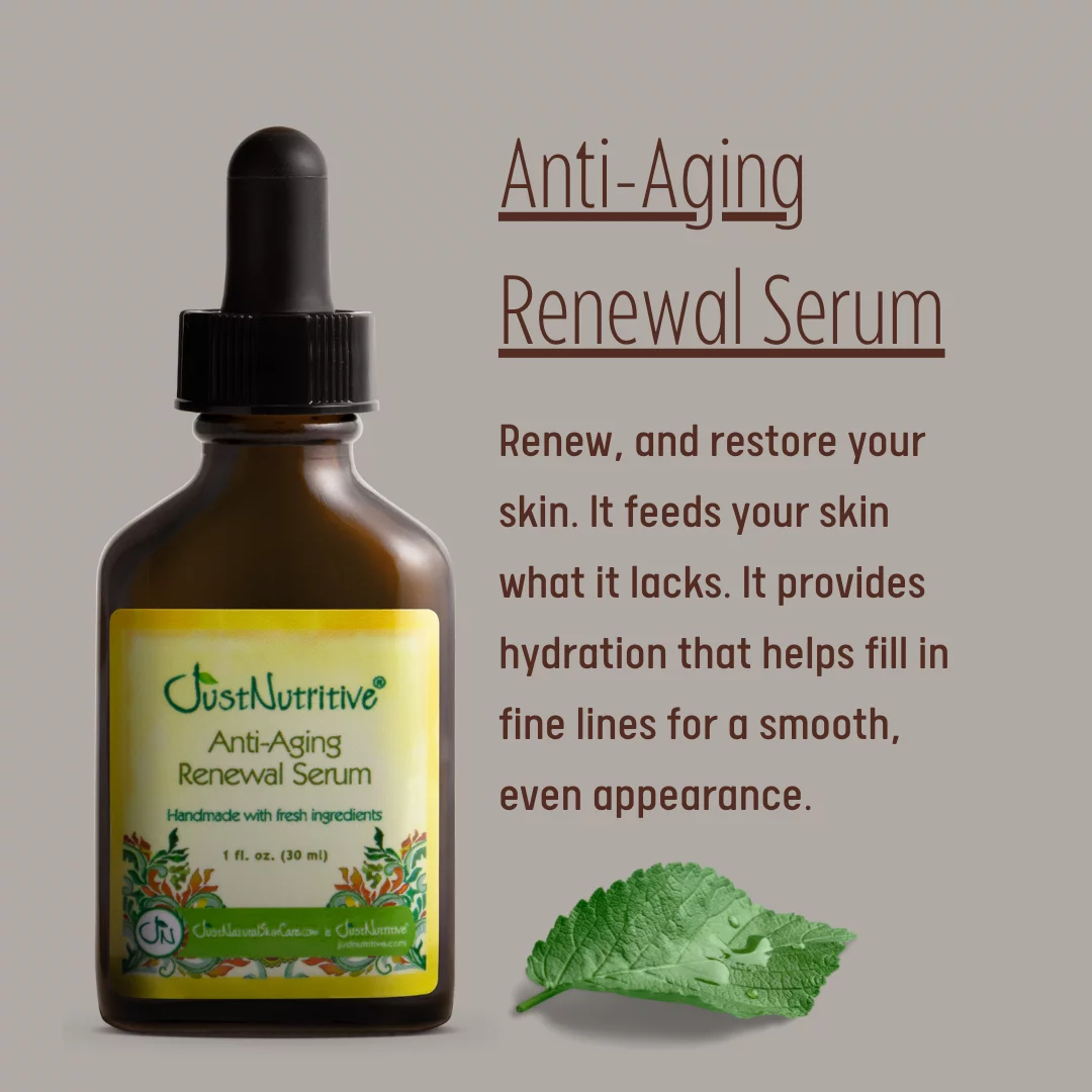 Just Nutritive Anti-Aging Renewal Serum, Anti-Wrinkle Face Moisturizer, All Skin Types, 1fl oz