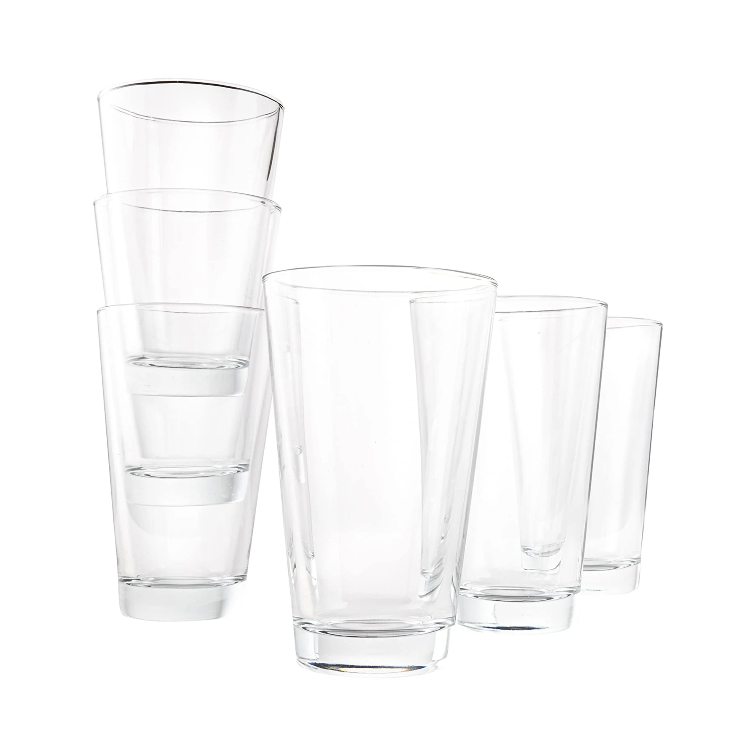 Vikko 9.5 Ounce Water Tumblers | All Purpose Drinking Glasses  Thick and Durable Construction  Tapered Design  Dishwasher Safe Set of Six Tall Glass Tumblers