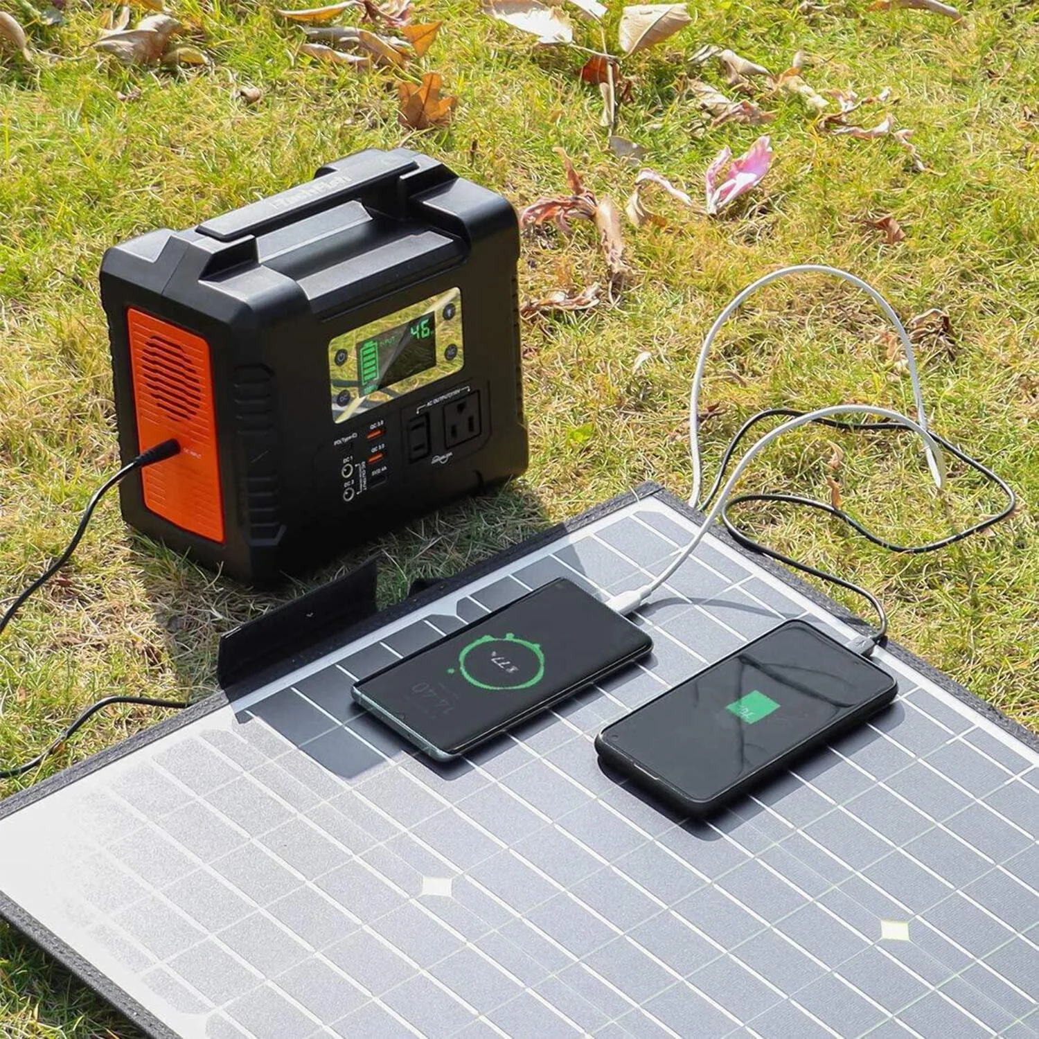 Portable Power Station With Solar Panel Included, Flashfish 200W Solar Generator+50W Solar Panel, Backup Power Emergency Power Supply
