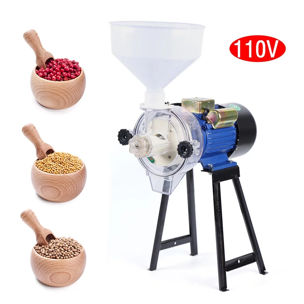 Anqidi 2.2KW Soymilk WetMill Machine Electric Wet Feed/Flour Mill Cereals Corn Grain Wheat Grinder w/Funnel 1400Rpm
