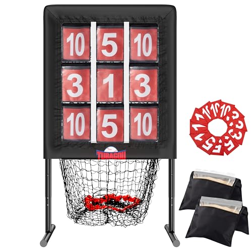 9 Hole Pitching Net Pitching Target Pitchers Net Baseball Trainer with Actual Strike Zone and Pitch Training Ball to Practice Baseball and Softball - Standard Size