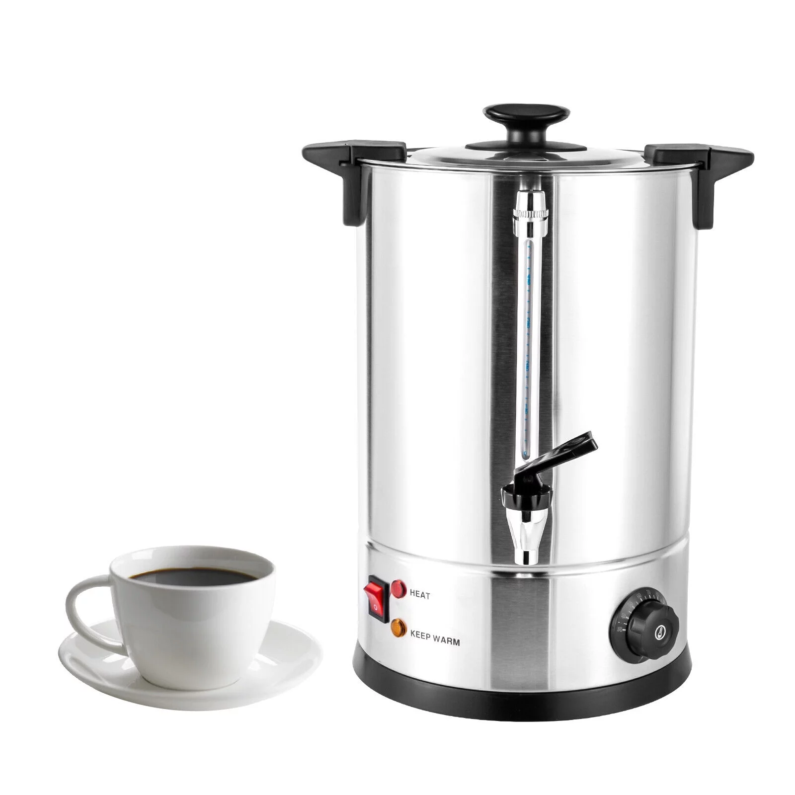 Commercial 12L Stainless Steel Coffee Urn 1KW Coffee Maker Hot Water Urn Home