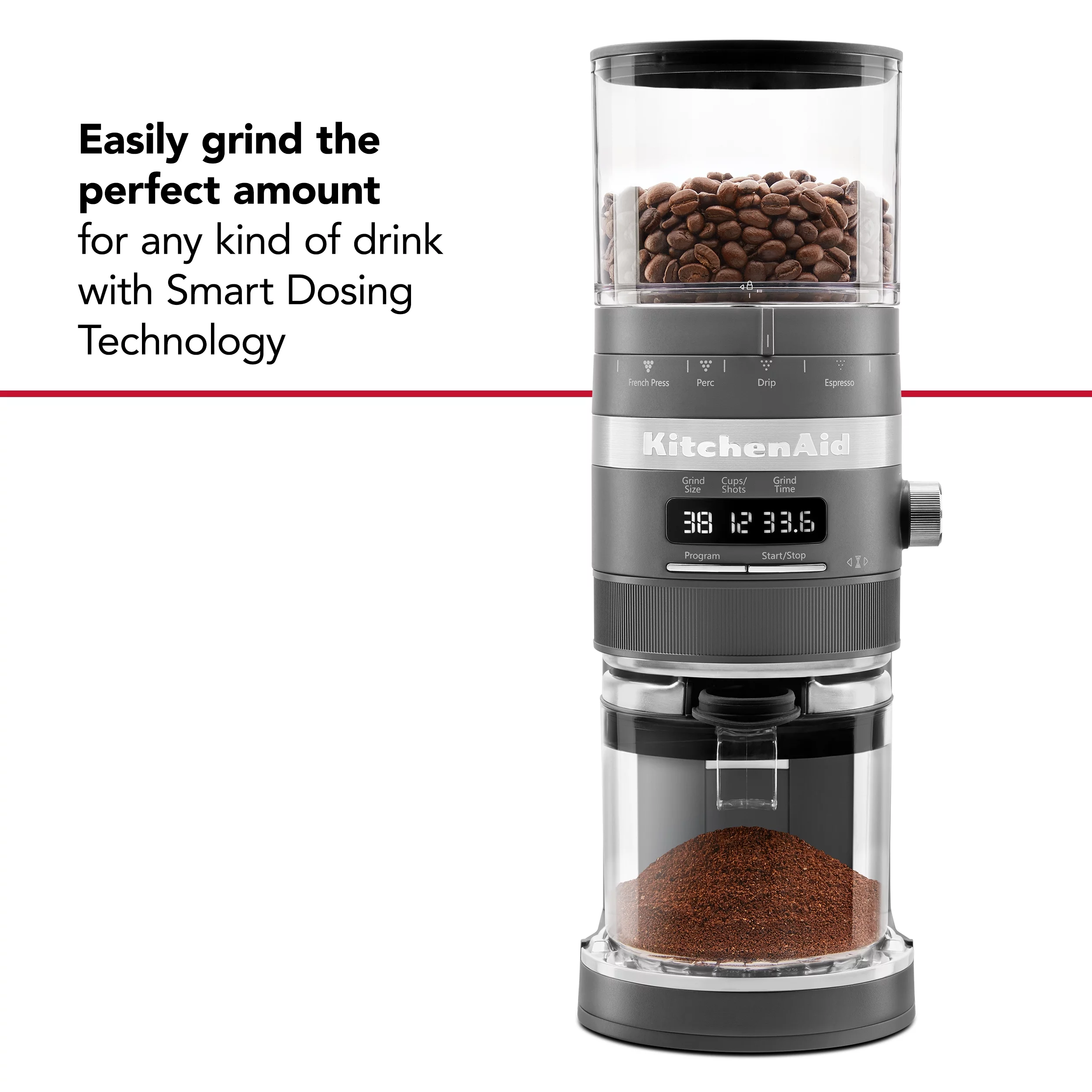 KitchenAid Burr Coffee Grinder, Charcoal Grey, KCG8433