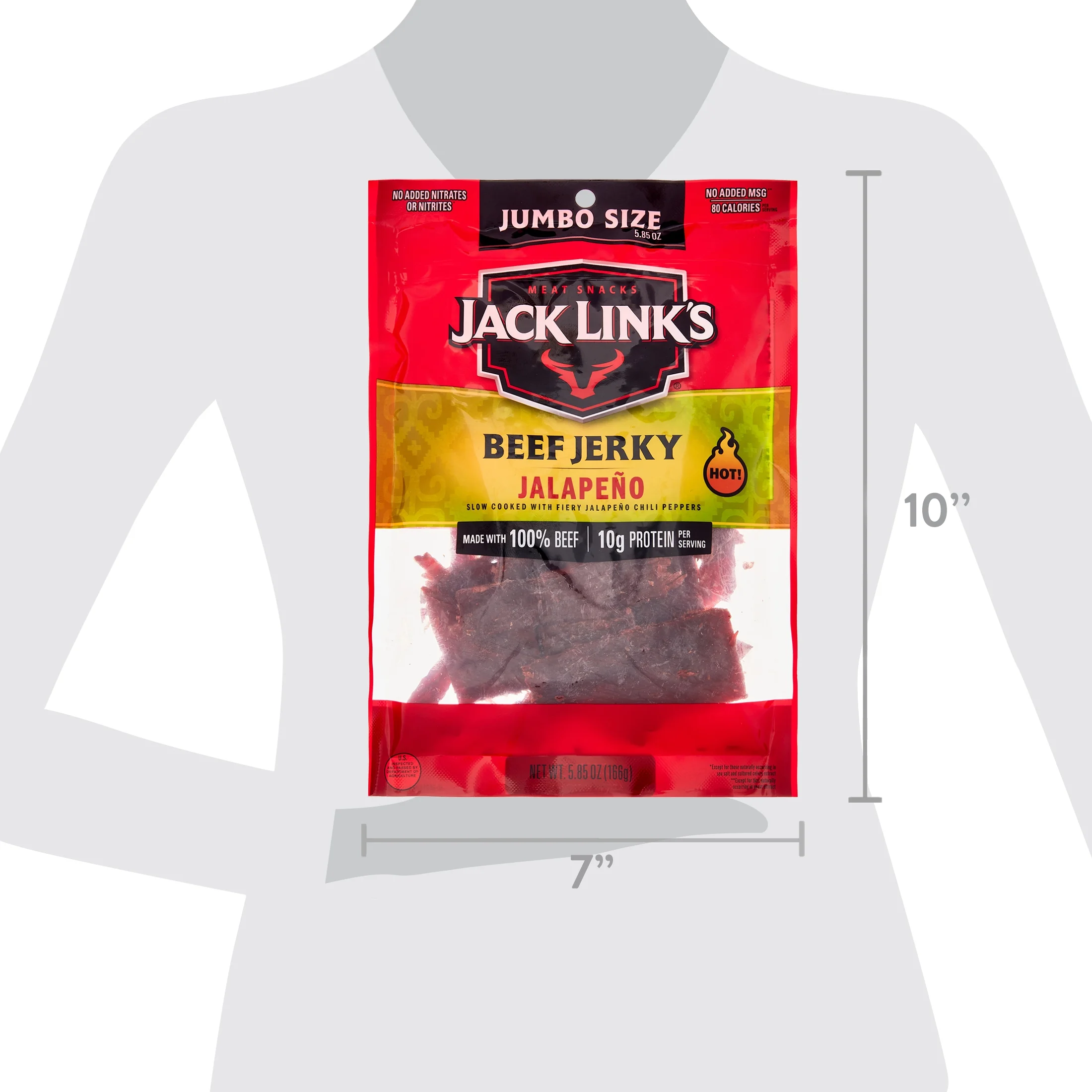 Jack Link's 100% Beef Jalapeno Beef Jerky 5.85oz Resealable Bag