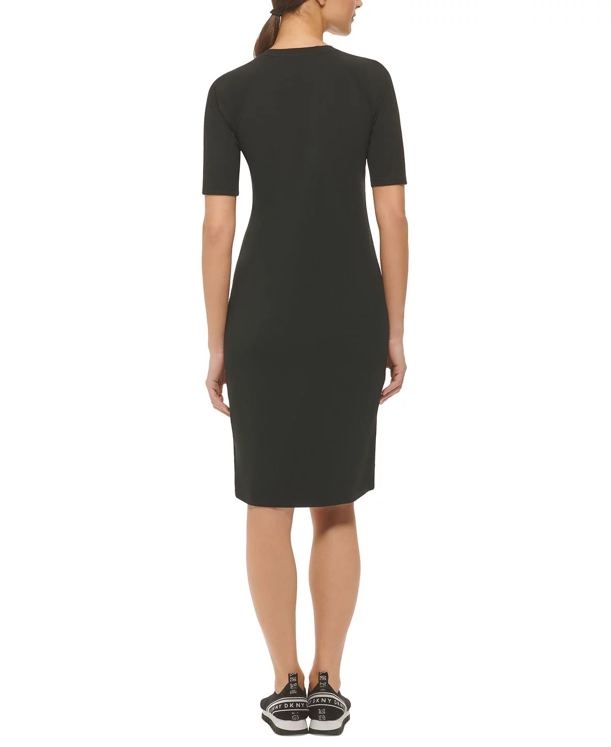 DKNY Women's Oommbre Logo Dress Black Size Large