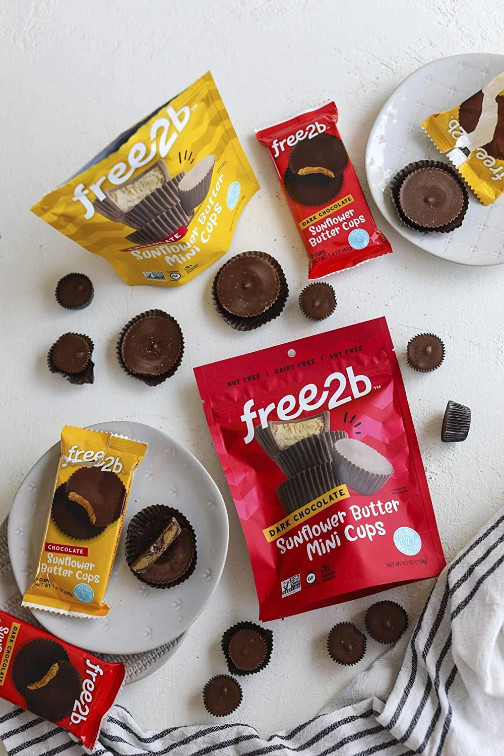 Free2b Foods Chocolate Sun Cups Minis Gluten-Free, Dairy-Free, Nut-Free and Soy-Free - 4.2 Oz. (Pack of 6)