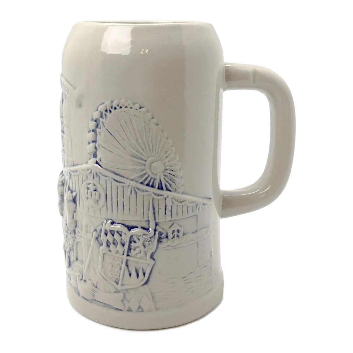 Oktoberfest Haus Mug Ceramic Stoneware Oktoberfest Mug & Engraved Relief of Munich Scene - 1 Liter