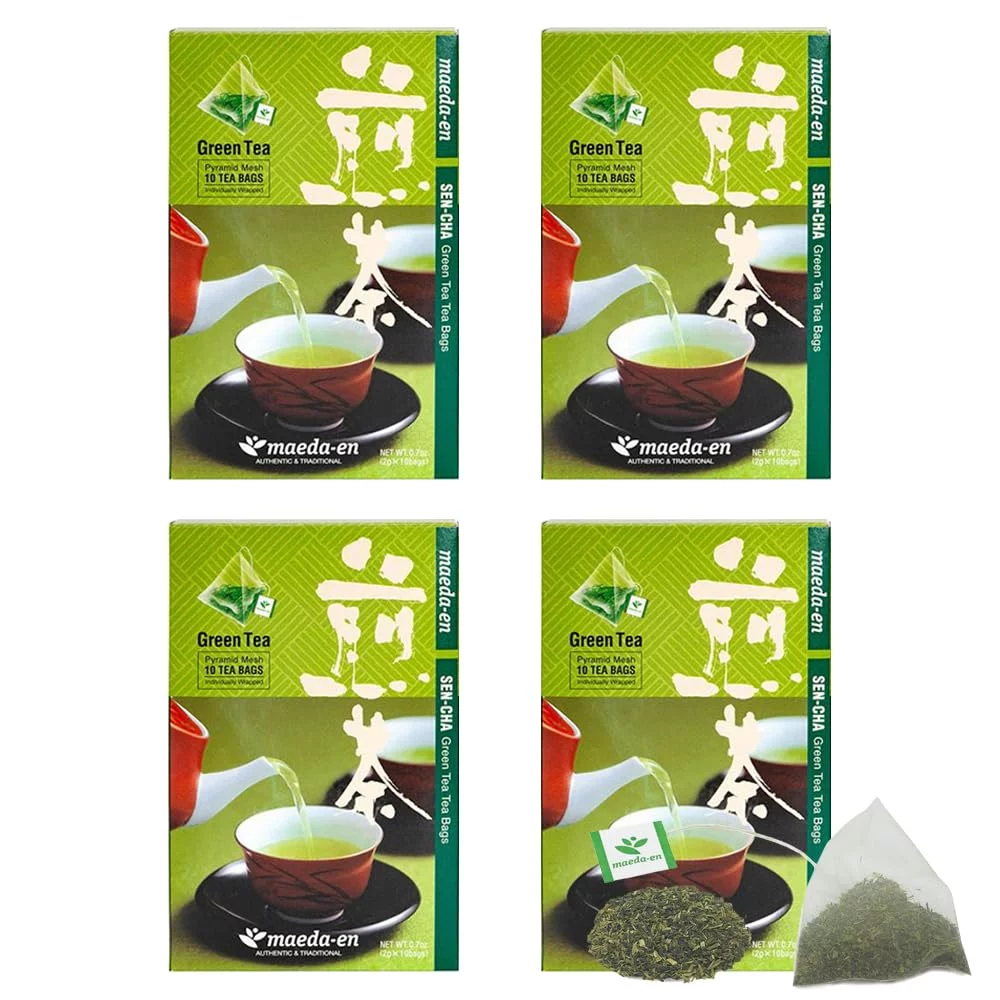 Maeda-en Premium Sen-cha Green Tea 40 Tea Bags Japanese Origin Hot or Iced Drink Individually Wrapped Teabag