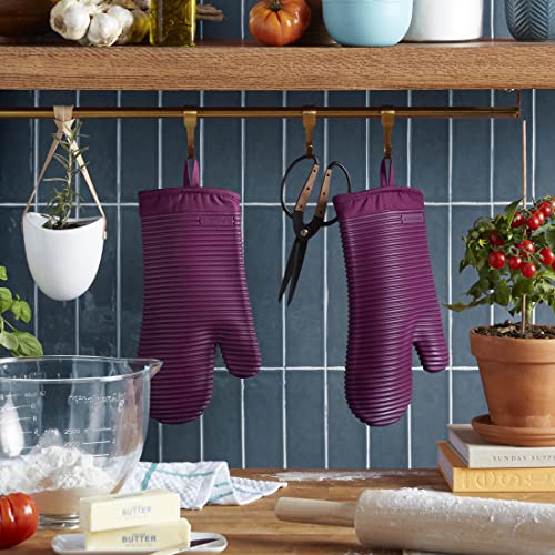 KITCHENAID Ribbed Soft Silicone Oven Mitt 2-Pack Set, 7.5