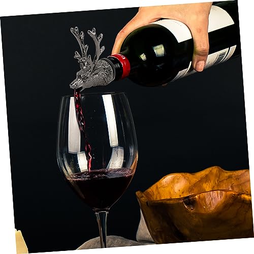 DECHOUS Deer Head Wine Mouth Stag Head Bottle Stopper Reusable Pourer for Home Party