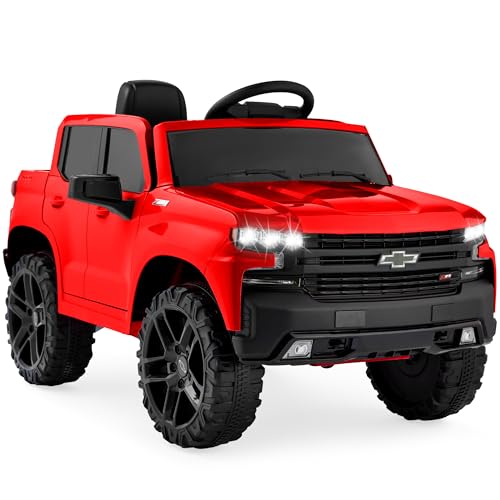 Best Choice Products 12V Licensed Chevrolet Silverado Ride On Truck, Electric Car Toy w/Parent Remote Control, Truck Bed Storage, Bluetooth Speaker, LED Lights, 2.5 MPH Max Speed - Pink