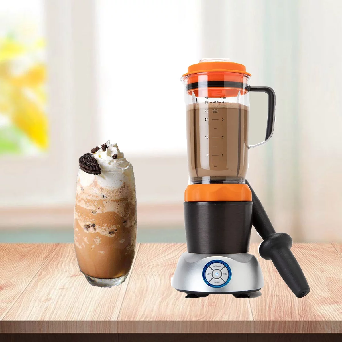 Kitchen Countertop Blender - for Smoothies Shakes & Drinks 32 oz (Orange)