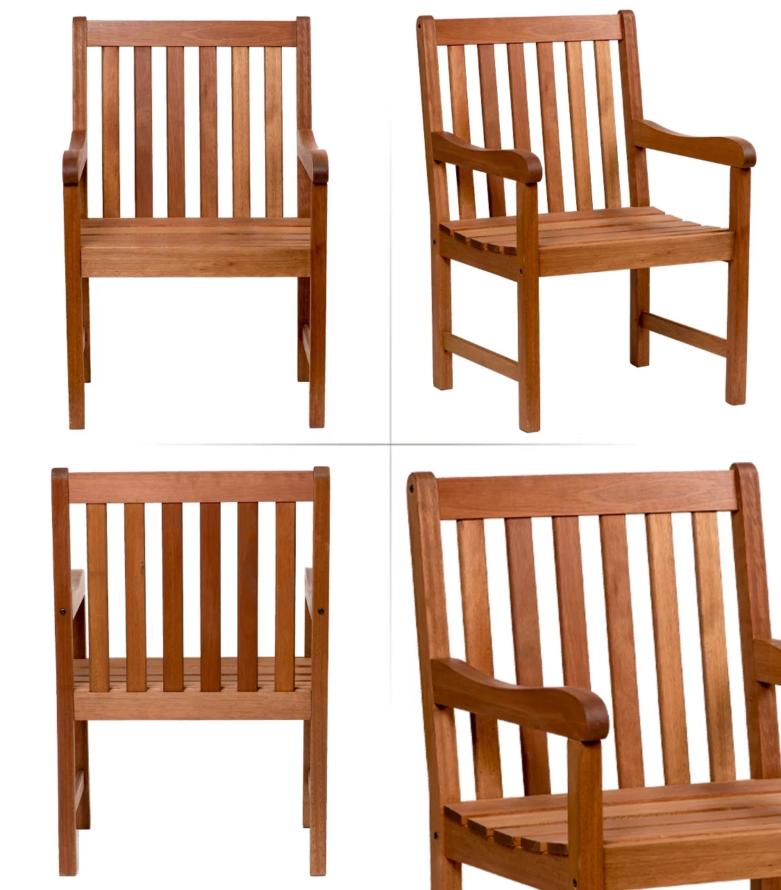 Amazonia Milano Solid Wood 100% FSC Certified Rectangular Patio Dining Set, Seating Capacity: 6