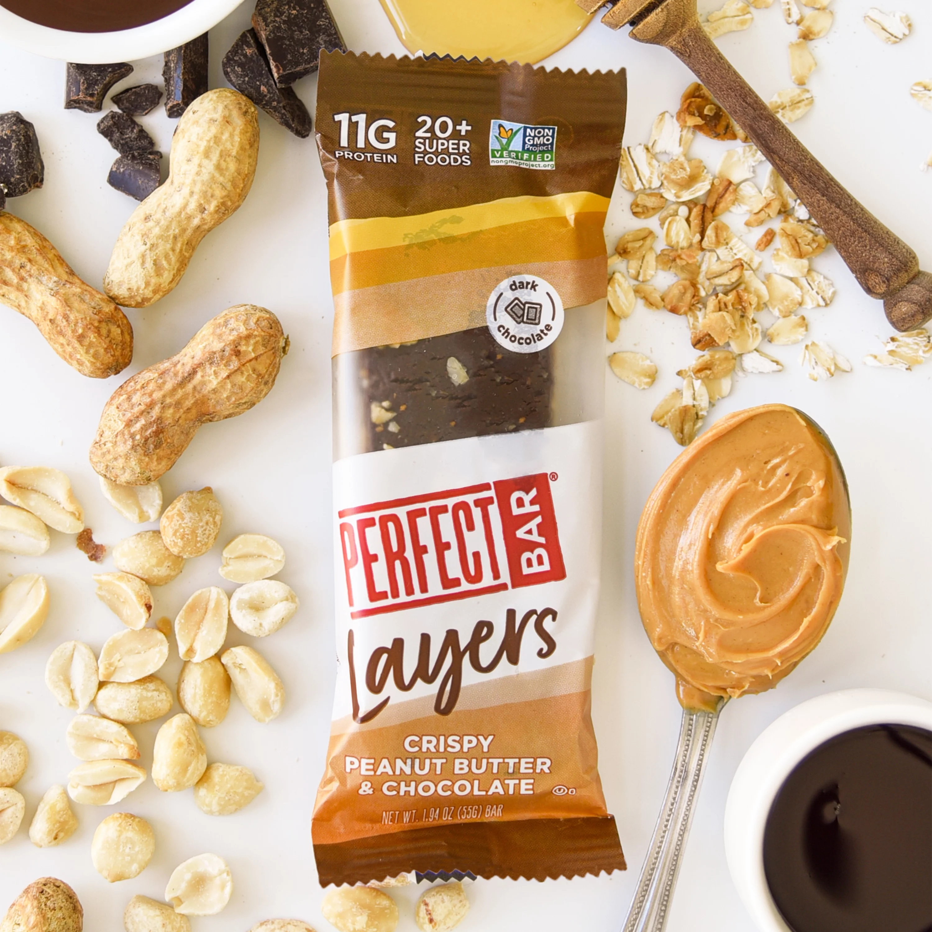 Perfect Bar Layers, Crispy Peanut Butter & Chocolate, 16 Count