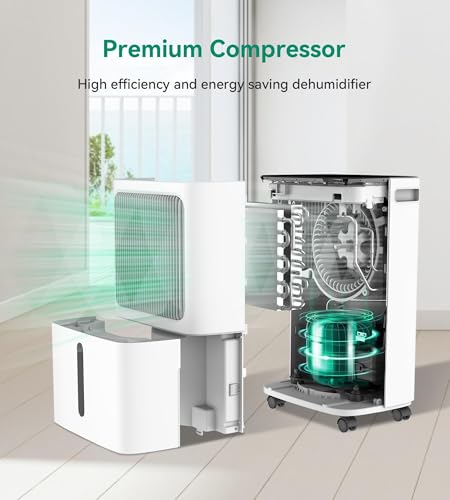 2500 Sq.Ft Dehumidifiers for Home with Drain Hose Max 34 Pints, VEAGASO Dehumidifier for Basement, Bathroom, Bedroom, Three Modes, Intelligent Humidity Control, Dry Clothes, 24HR Timer (BLACK)