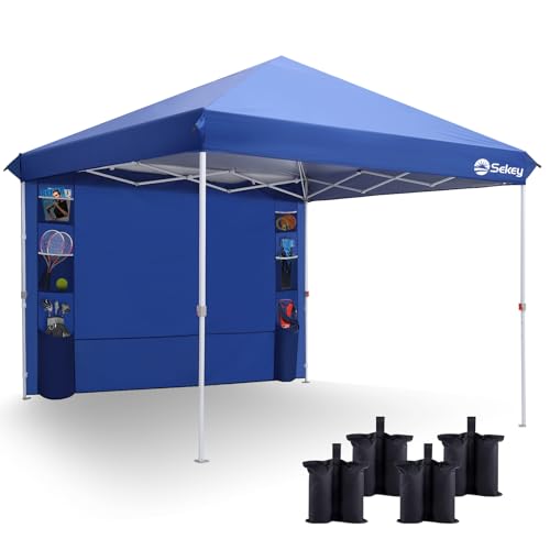Sekey 10x10 Pop Up Canopy with One Push Setup-Easy Up Canopy with 99% UV Blocking - Instant Outdoor Sun Shade for Events, Parties, Camping- Commercial Gazebo with Weight Bags,Wind Proof&Waterproof