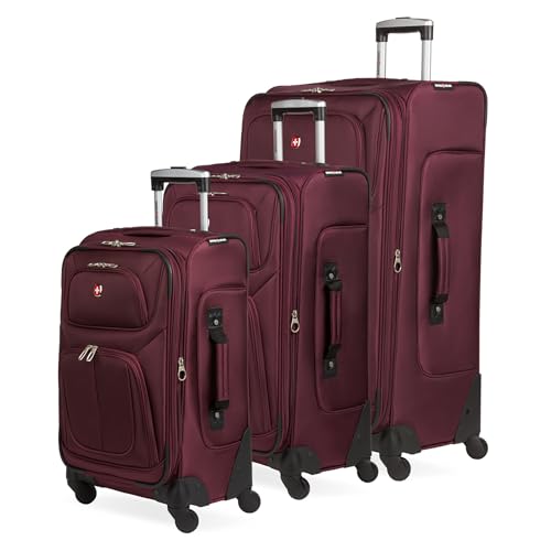 SwissGear Sion Softside Expandable Luggage, Black, Checked-Large 29-Inch