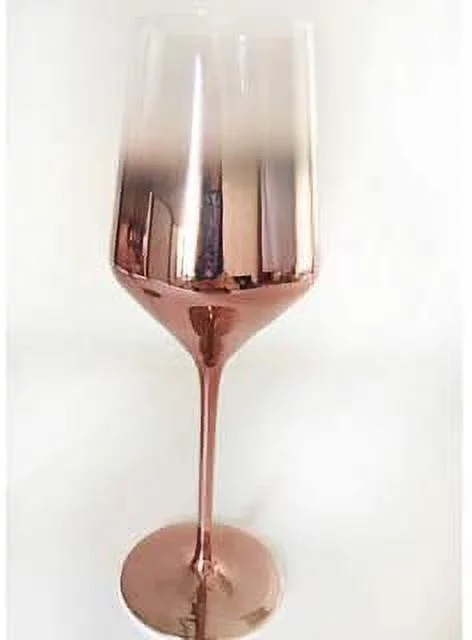 Madison Décor Copper Ombre Red Wine Glasses | Thin, Handblown Glass – Tall, Elegant Stem – Dishwasher Safe – Large 19 Ounce Cup – Great Gift Idea – Set of 12 Wine Glasses