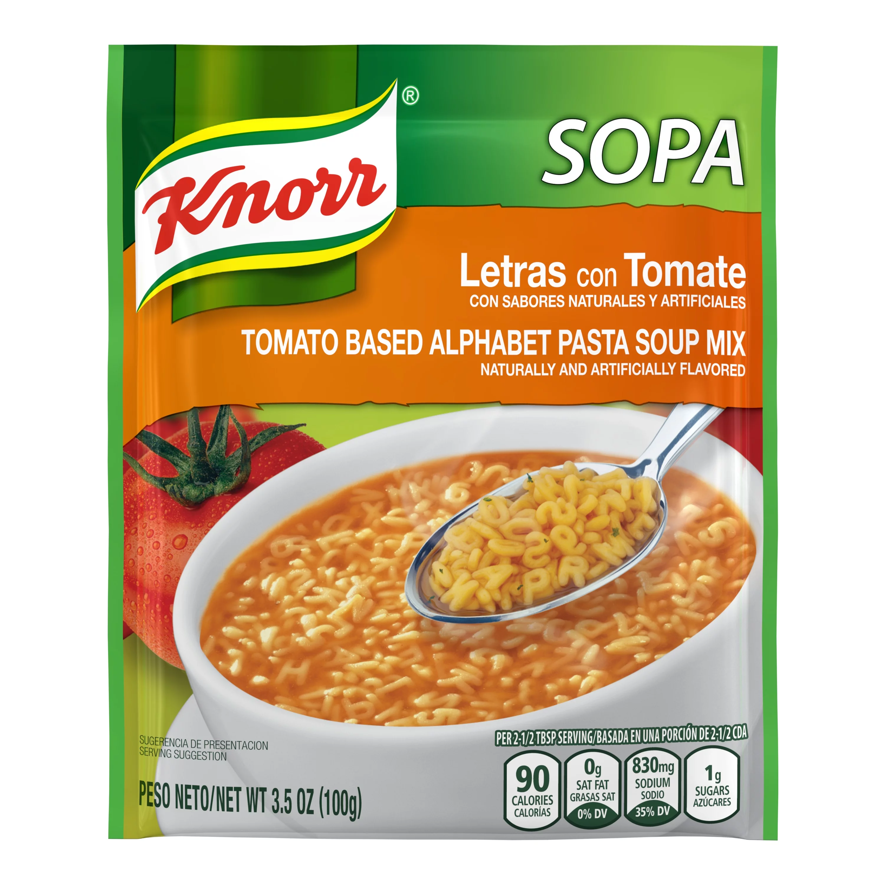 Knorr Pasta Soup Mix Tomato Based Alphabet Pasta 3.5 oz (Pack of 12)